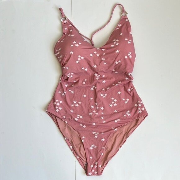 NWT WET Swimwear Aria Monokini in Rose Stars - L - Picture 3 of 10
